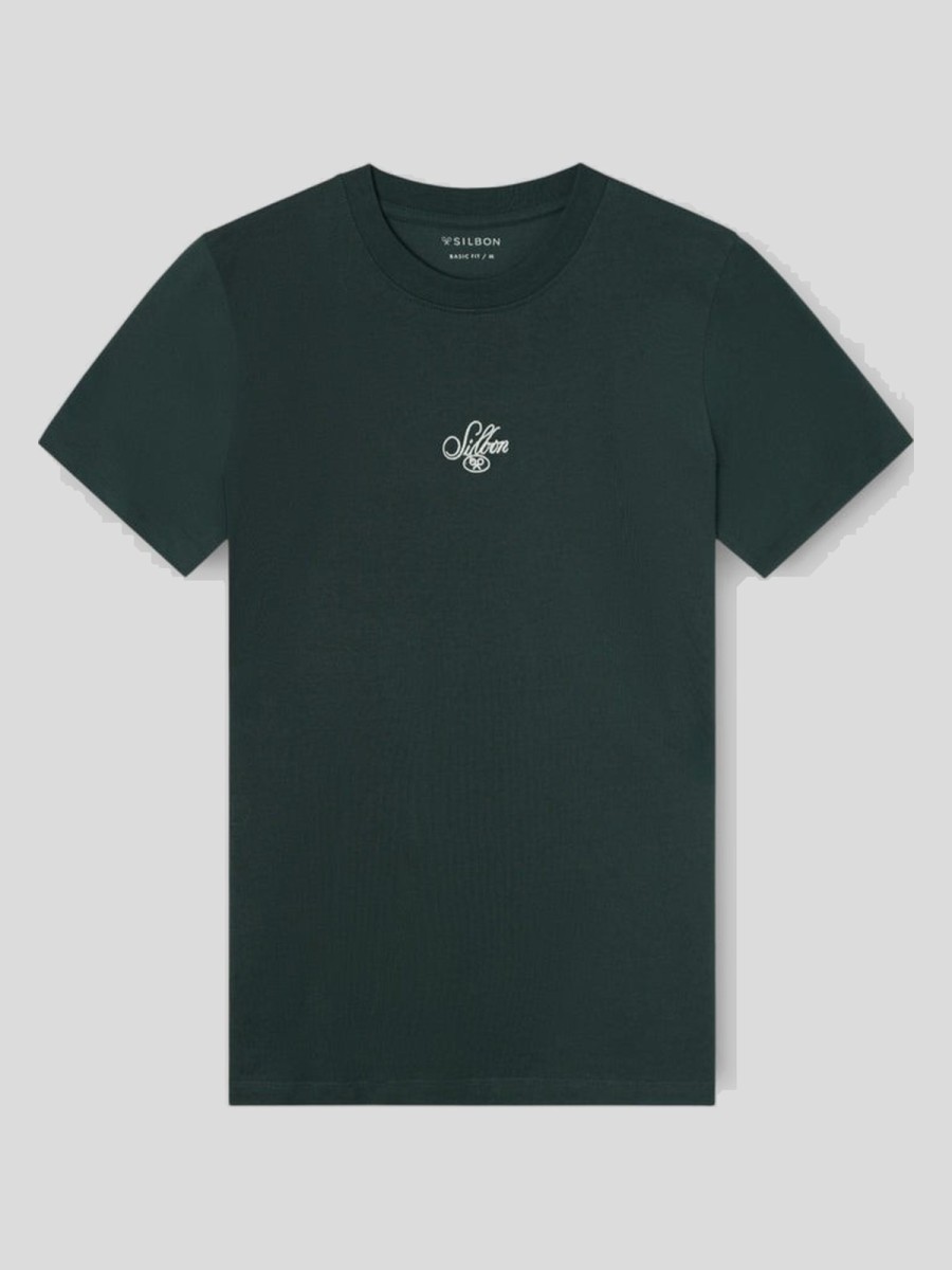 Camiseta Silbon 100% Algodón Verde con Estampado