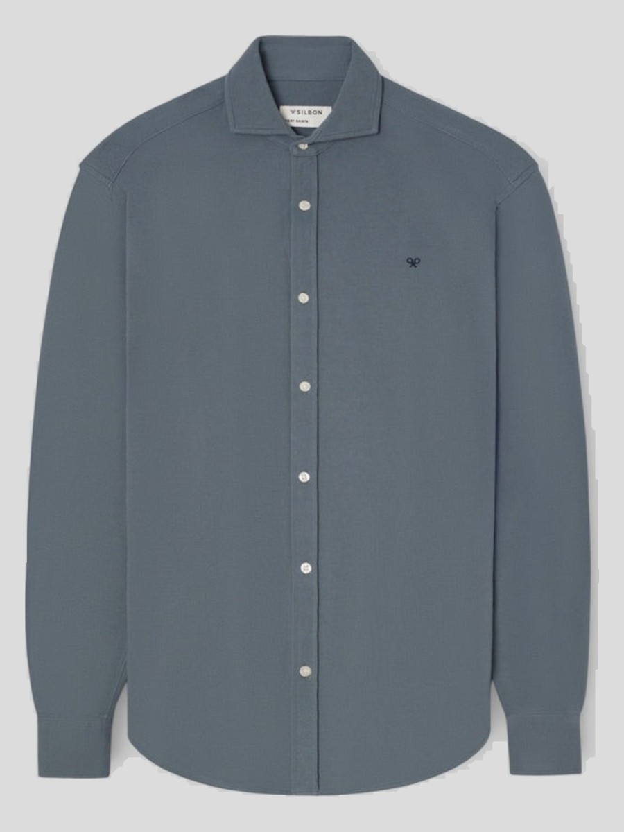 Camisa Silbon de piqué 100% algodón con cuello cutaway