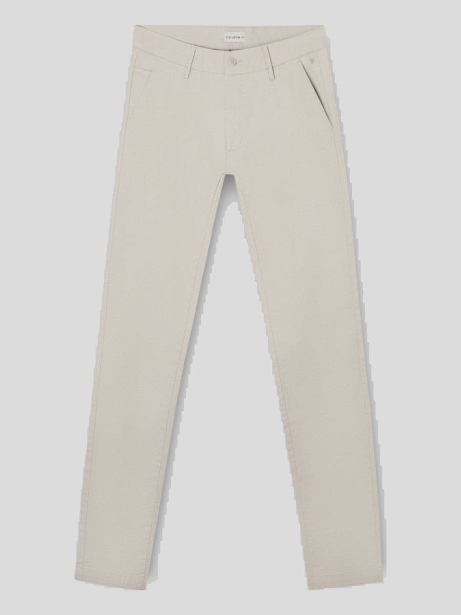 Pantalón chino Silbon beig en algodón y elastano